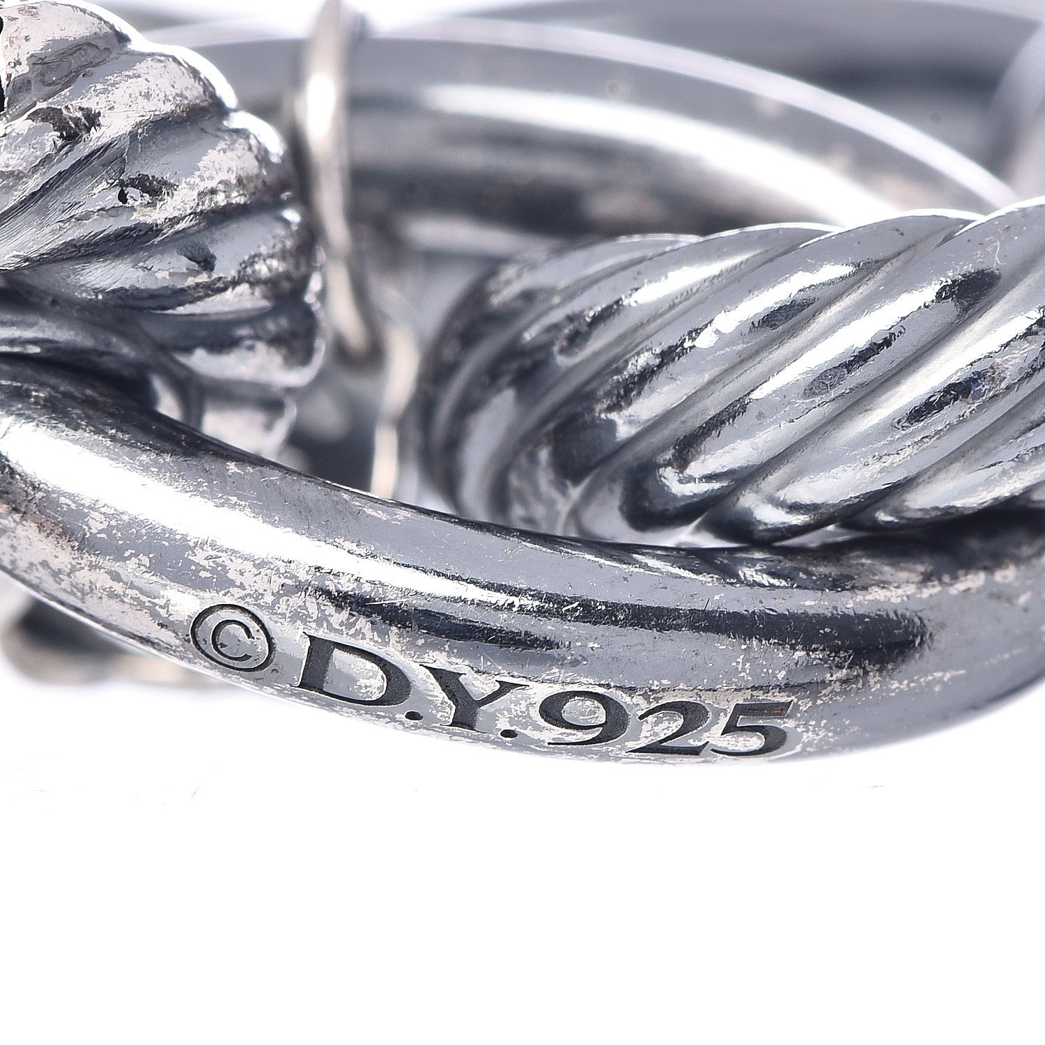 David Yurman Darkened Sterling Silver 14K Yellow Gold 19mm Extra Large Oval Link Bracelet 4 of 4