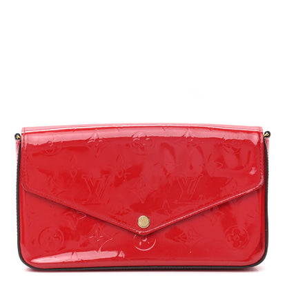 Louis Vuitton Vernis Felicie Pochette Chain Wallet Cherry 1 of 7