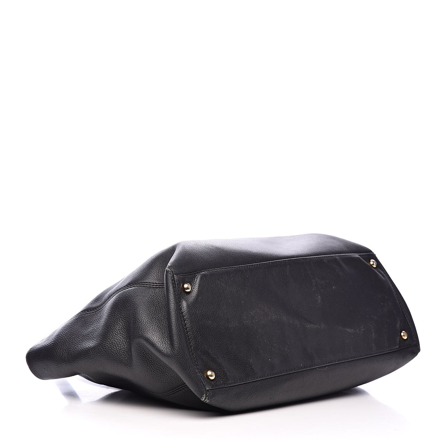 Calfskin Cerf Executive Shopper Tote Black