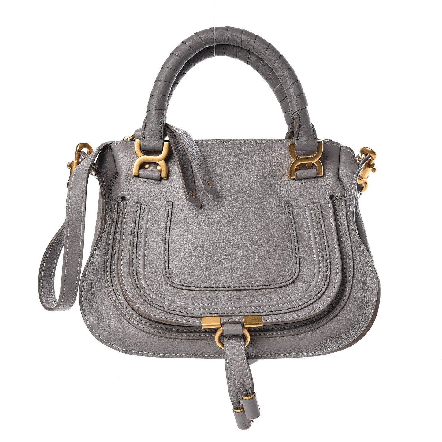Calfskin Mini Marcie Satchel Cashmere Grey