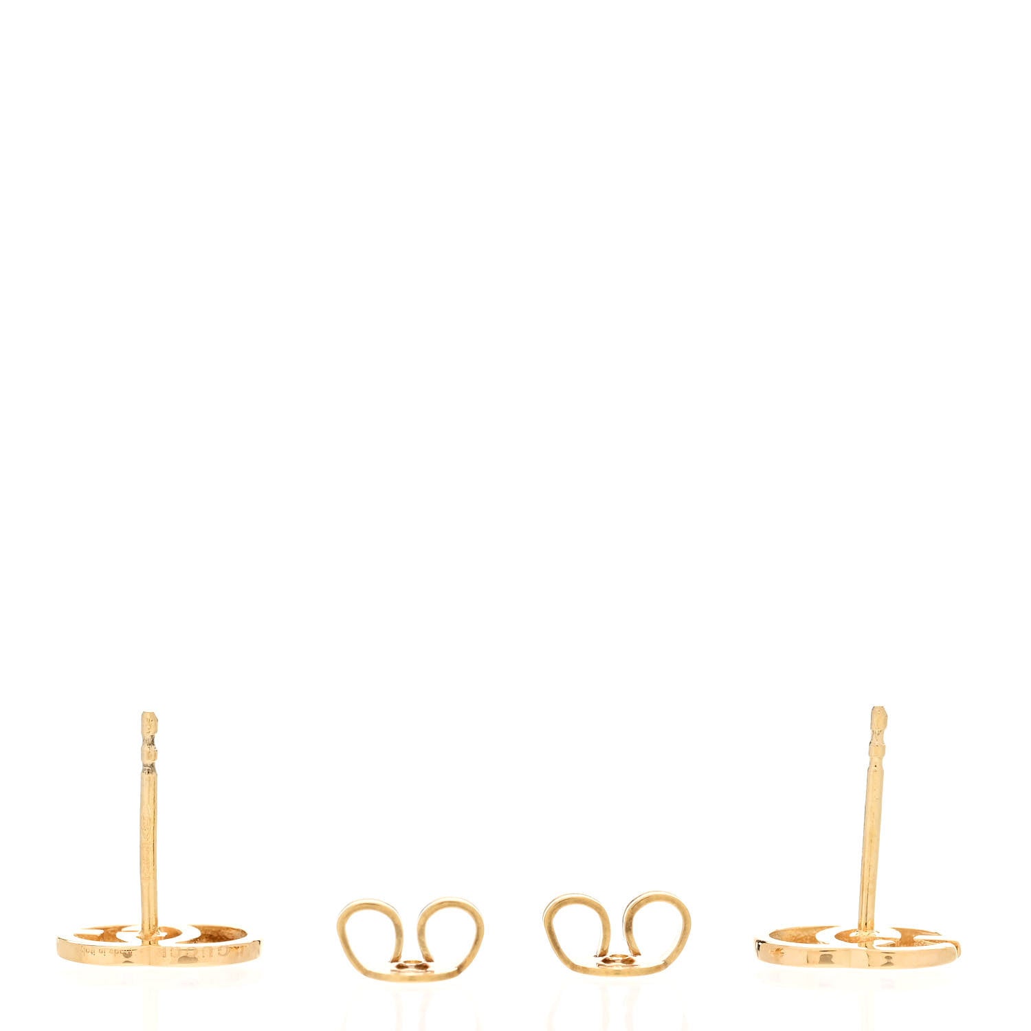 Gucci 18K Yellow Gold Running G Stud Earrings 3 of 5
