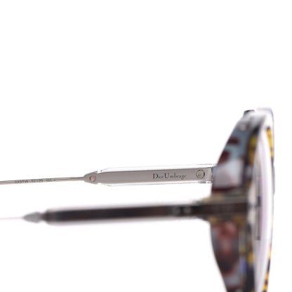 Christian Dior Acetate Leaf Print Umbrage Round Sunglasses Green Foliage 6 of 8