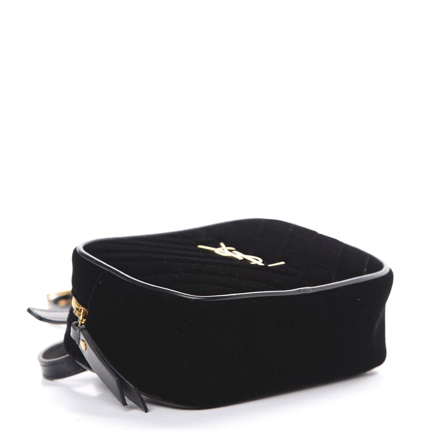 Velour Matelasse Monogram Lou Belt Bag Black