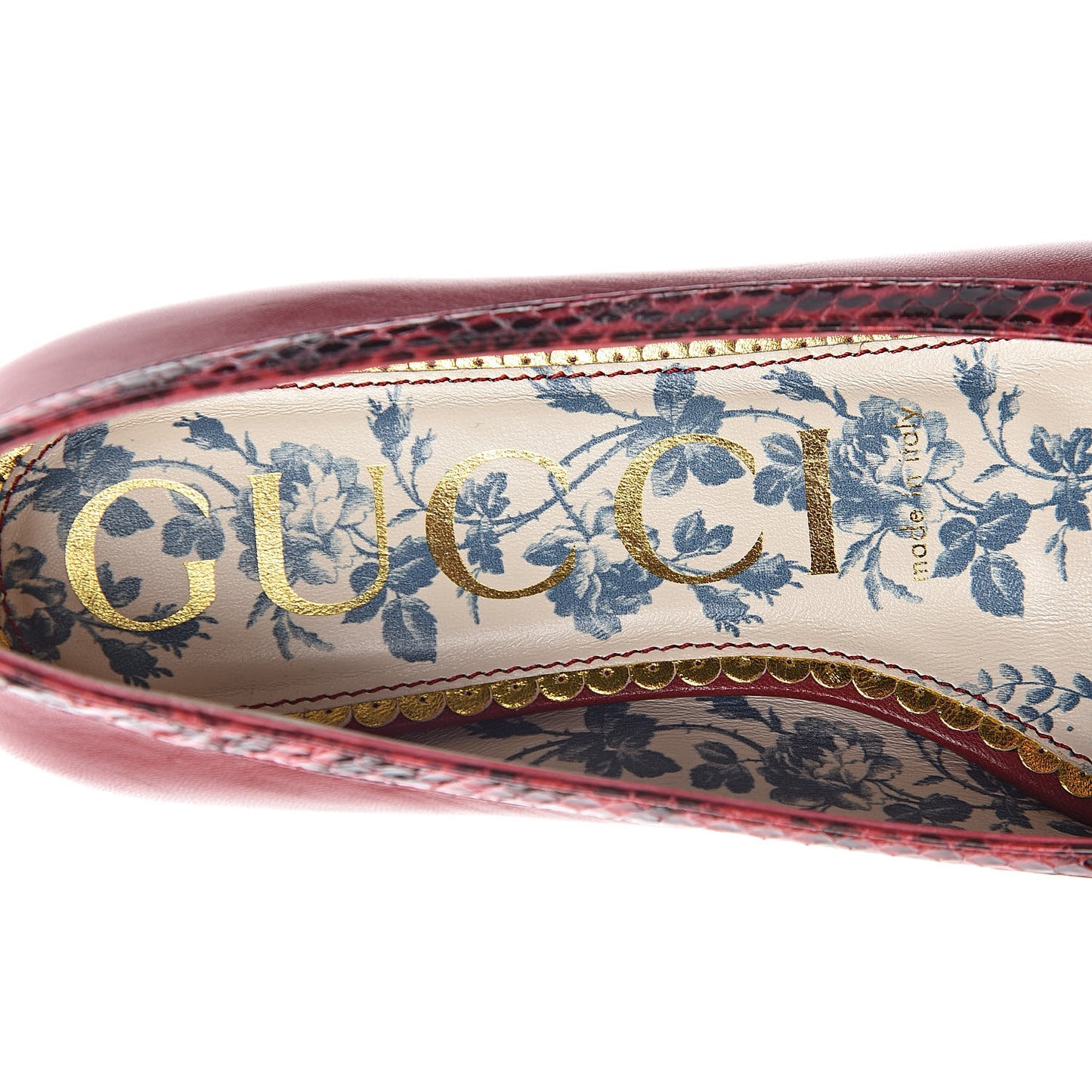 Malaga Kid Elaphe Yva Ballet Flats 38 Hibiscus Red