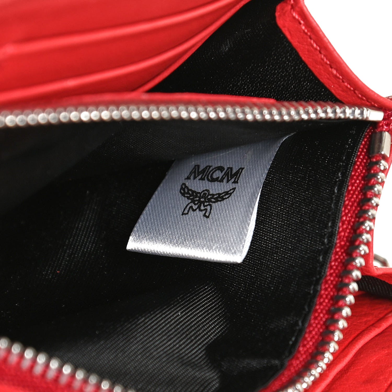 MCM Visetos Large Patricia Wallet On Chain Black Red 6 of 9