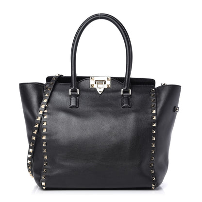 Valentino Garavani Vitello Rockstud Double Handle Tote Black 1 of 10