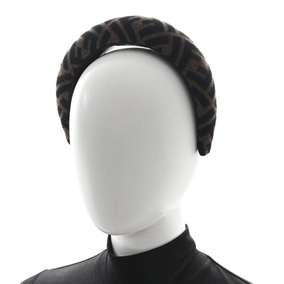 Fendi Wool Cashmere FF Logo Headband Tobacco 2 of 5