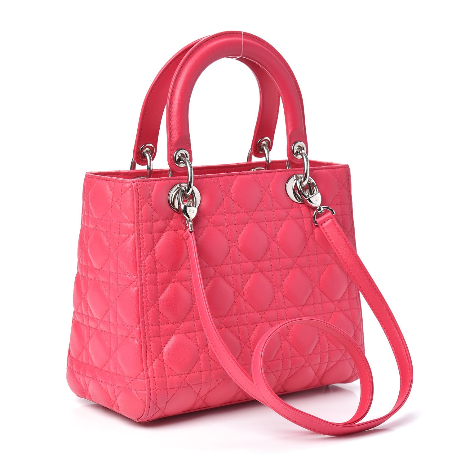 Christian Dior Lambskin Cannage Medium Lady Dior Pink 3 of 11