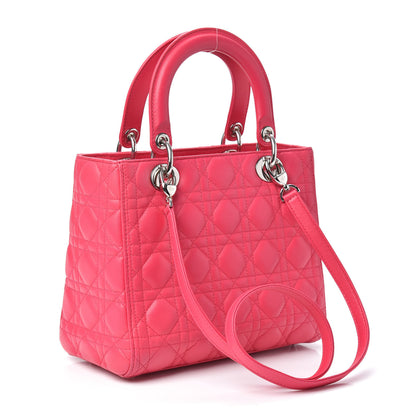 Christian Dior Lambskin Cannage Medium Lady Dior Pink 3 of 11