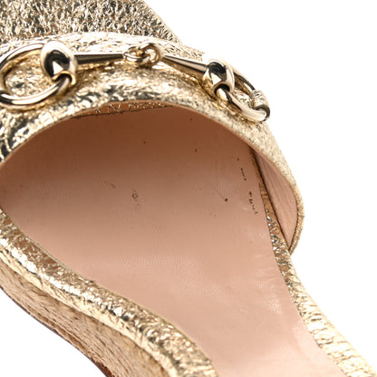 Gucci Galassia Horsebit Platform Espadrille Wedge Sandals 36.5 Platino 10 of 11