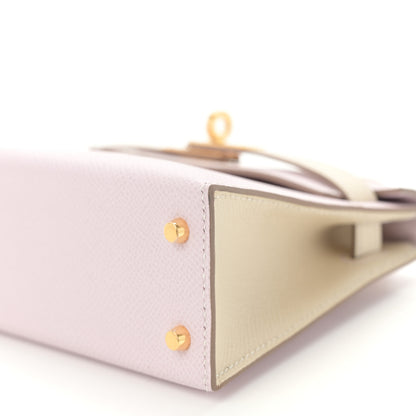Hermes Epsom Horseshoe Mini Kelly Sellier 20 Mauve Pale Craie 10 of 11