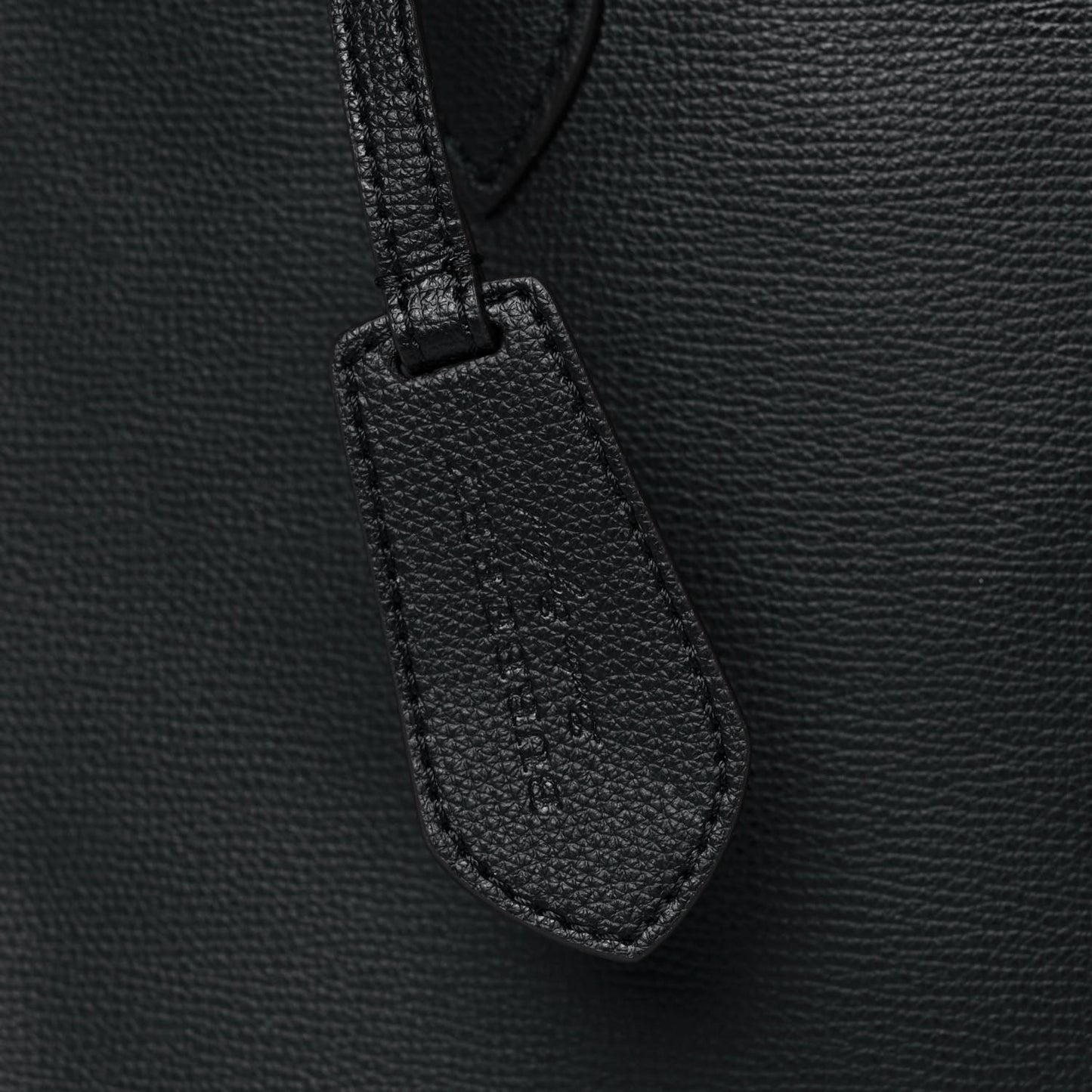 Grainy Calfskin Haymarket Check Medium Reversible Tote Black