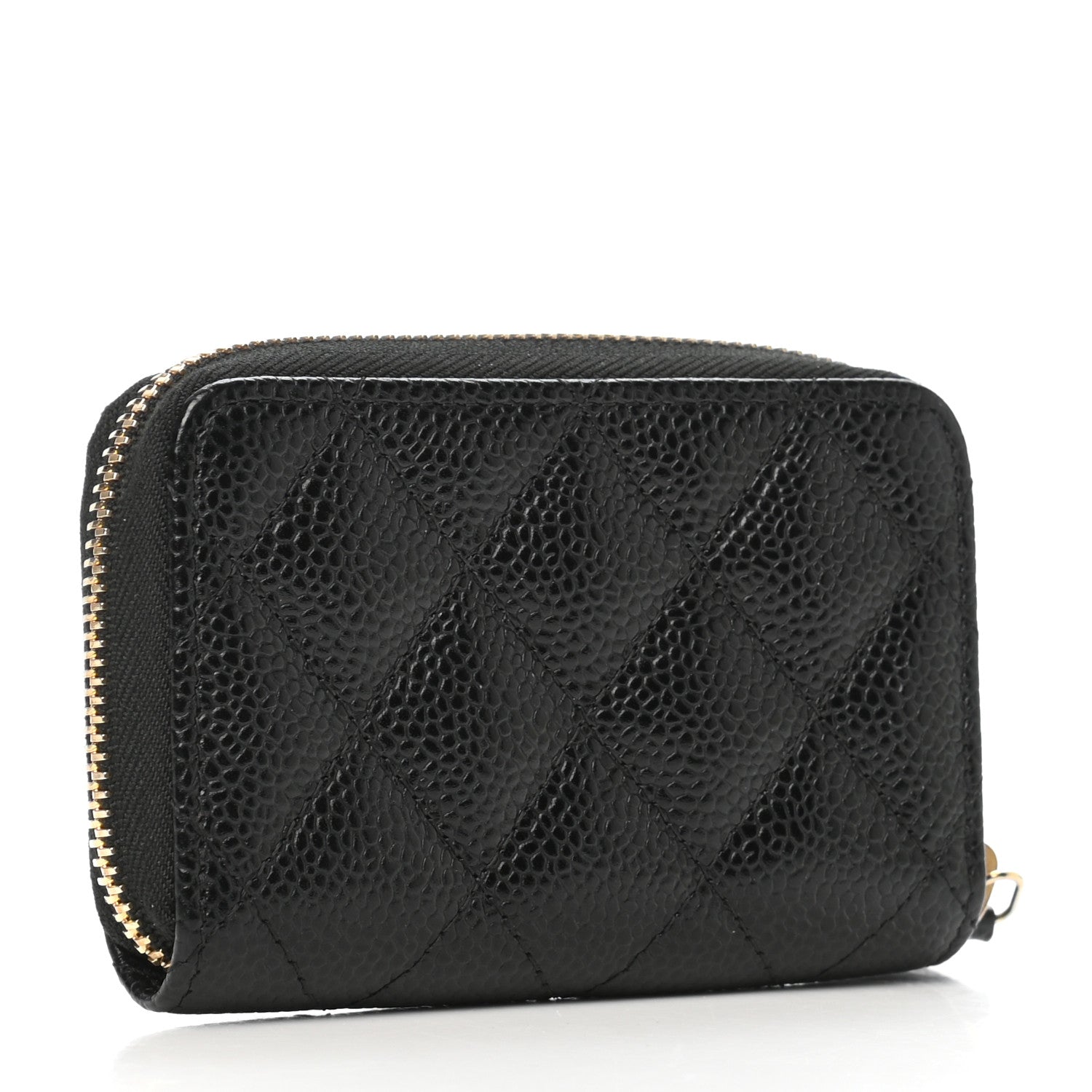 Chanel Caviar Quilted Zip Coin Purse Black 3 of 8