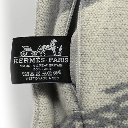 Hermes Merino Wool Les Sangles Pillow Gris 6 of 6