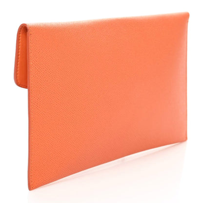 Salvatore Ferragamo Printed Calfskin Gancio Envelope Clutch Orange 3 of 10