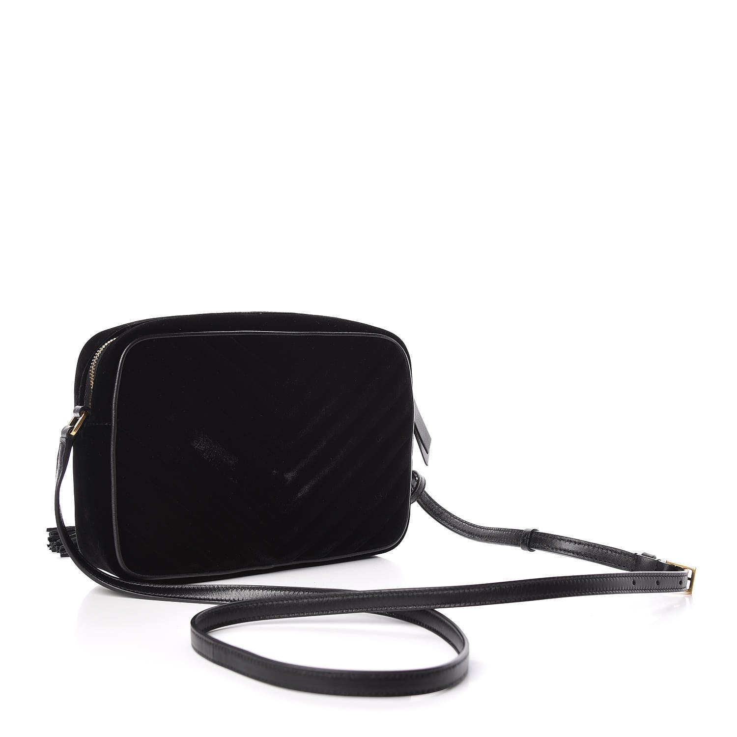 Saint Laurent Velvet Matelasse Monogram Lou Camera Bag Black 3 of 10