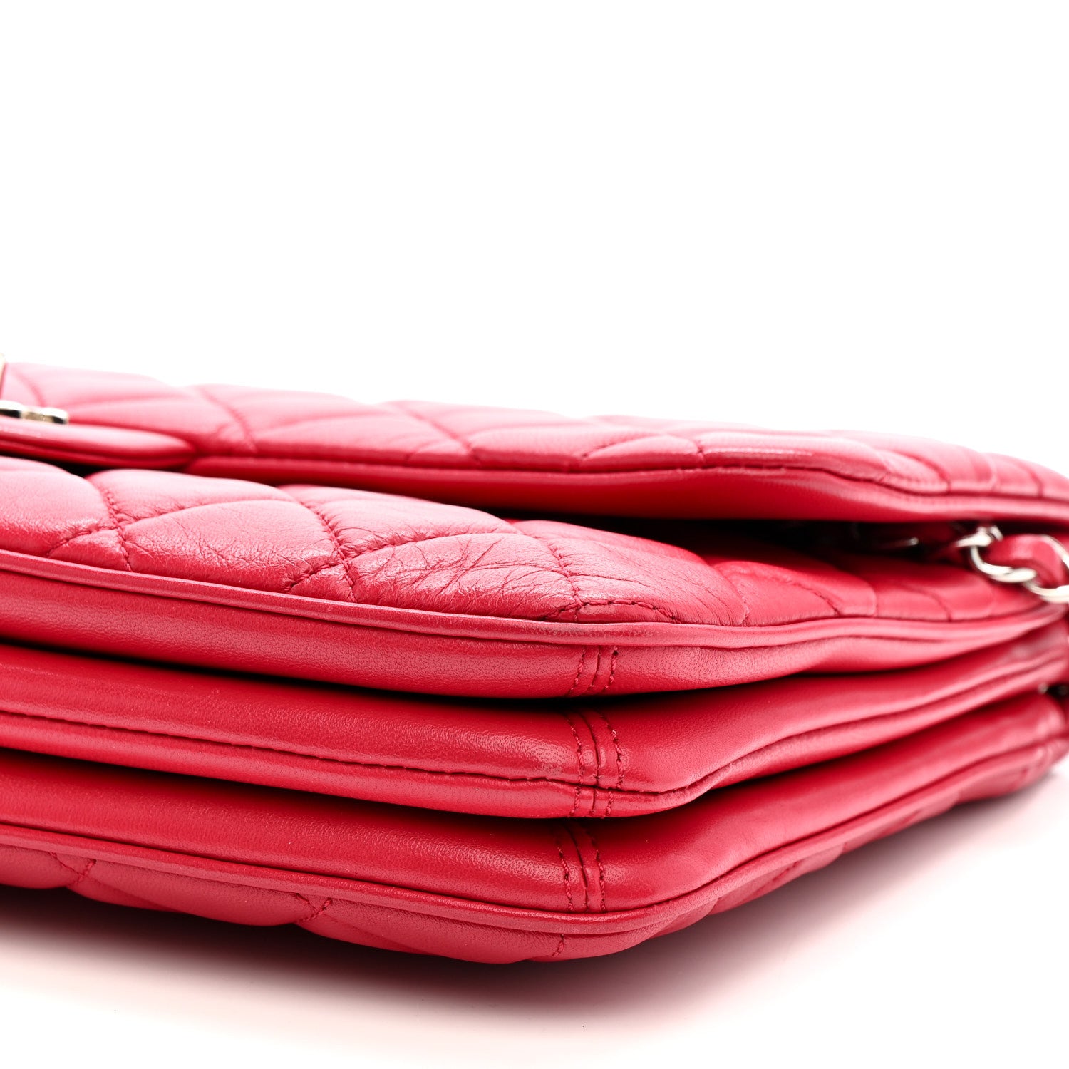 Chanel Lambskin Quilted Jumbo Chanel 3 Flap Dark Pink 10 of 11