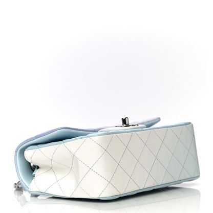 Chanel Perforated Lambskin Quilted Mini Rectangular Flap Light Blue Light Purple White 4 of 11