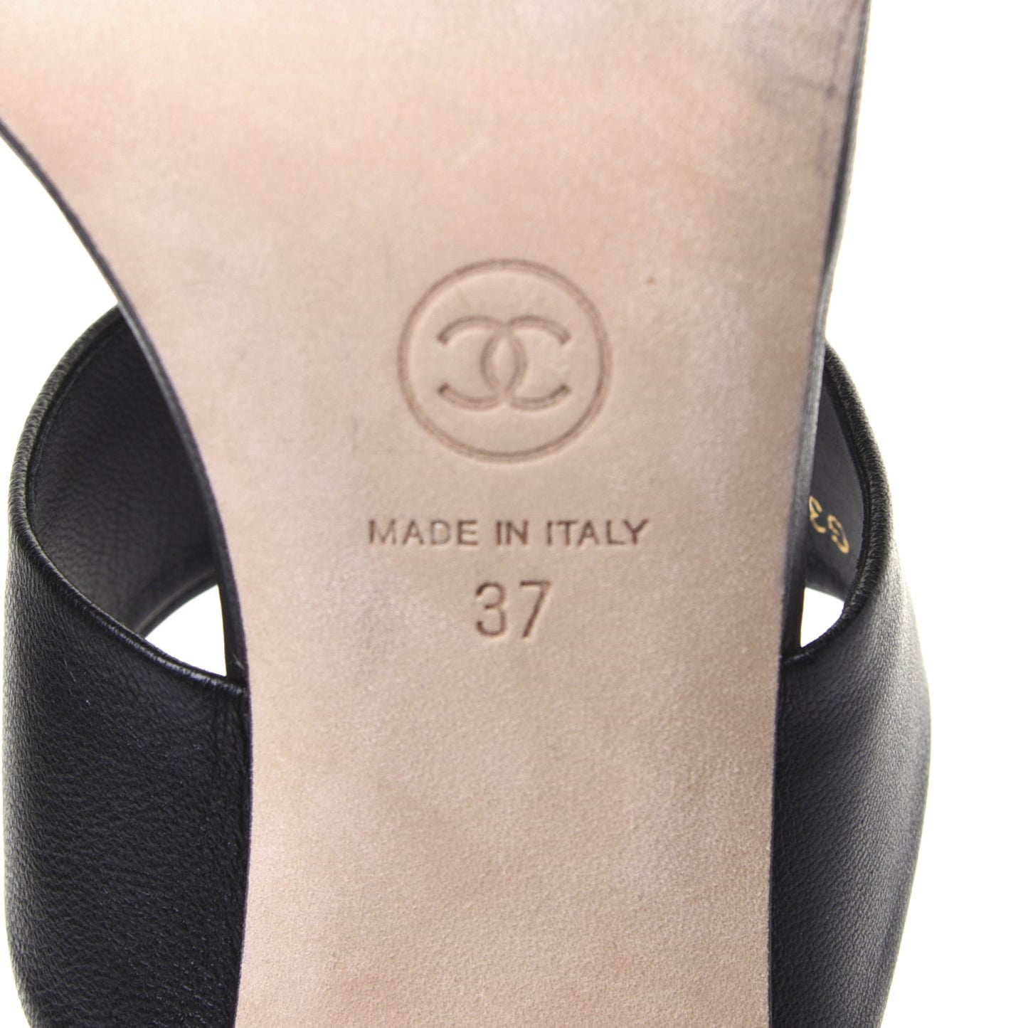 Lambskin Pearl Sandal Mules 37 Black