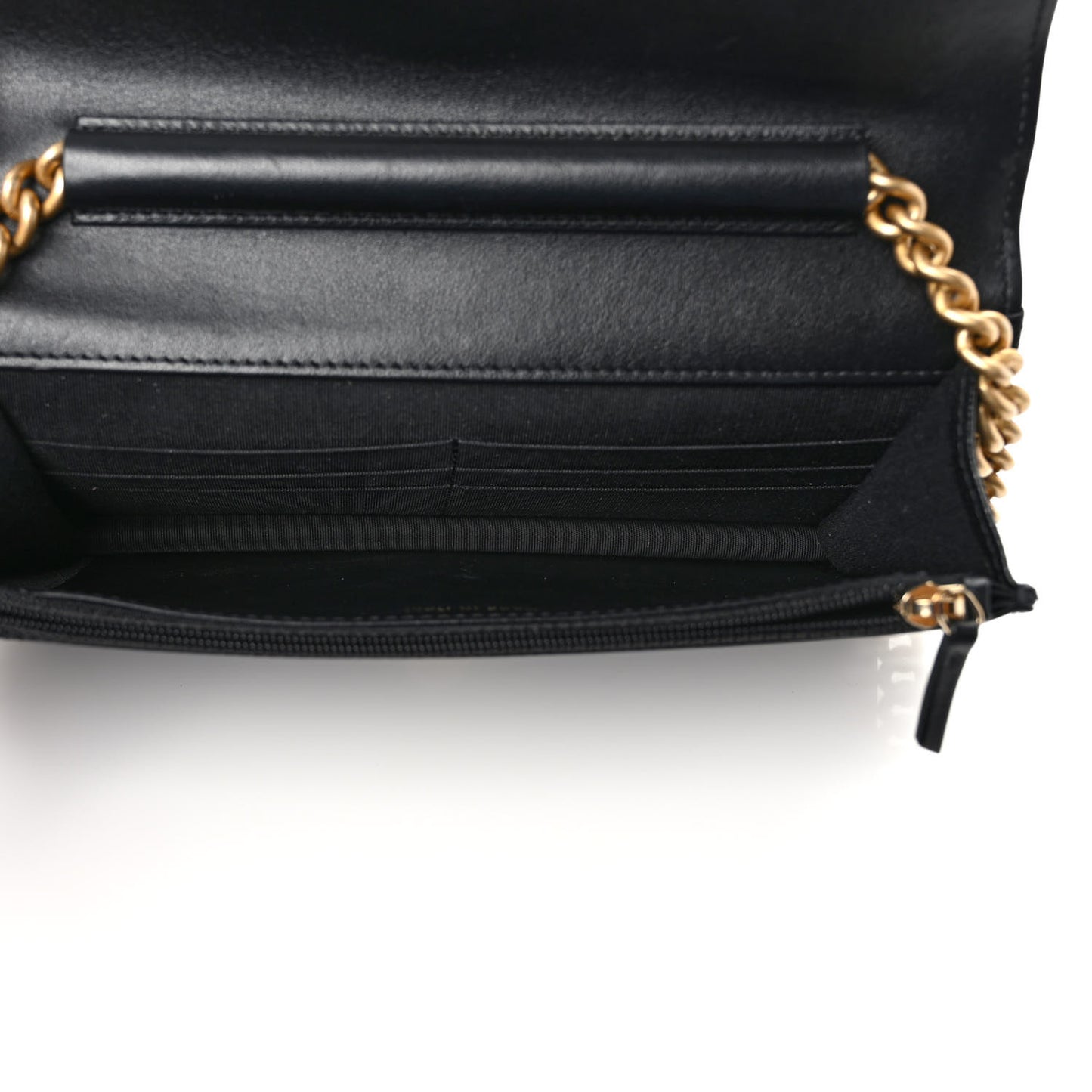 Caviar Quilted Boy Wallet On Chain WOC Black