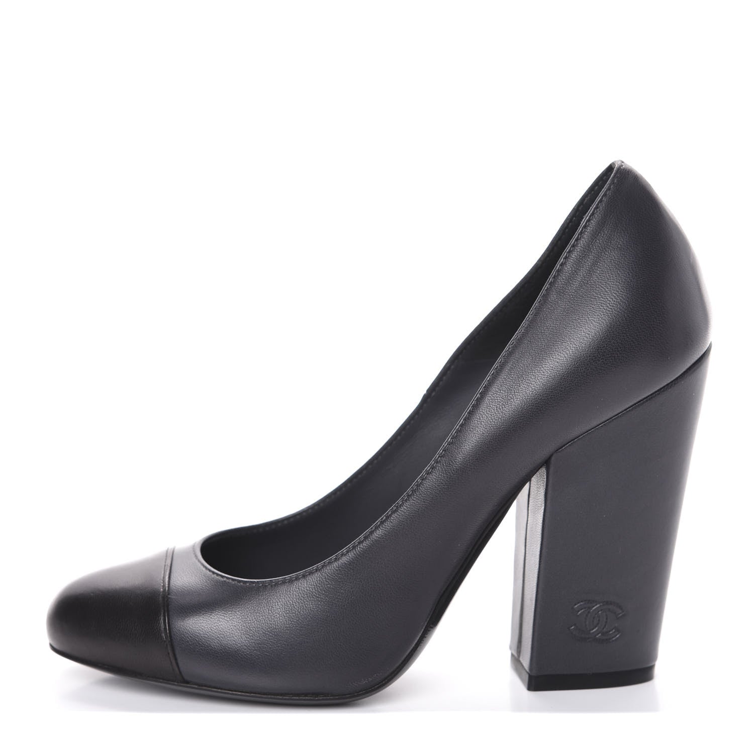 Chanel Lambskin Escarpins CC Pumps 36 Dark Grey 1 of 7