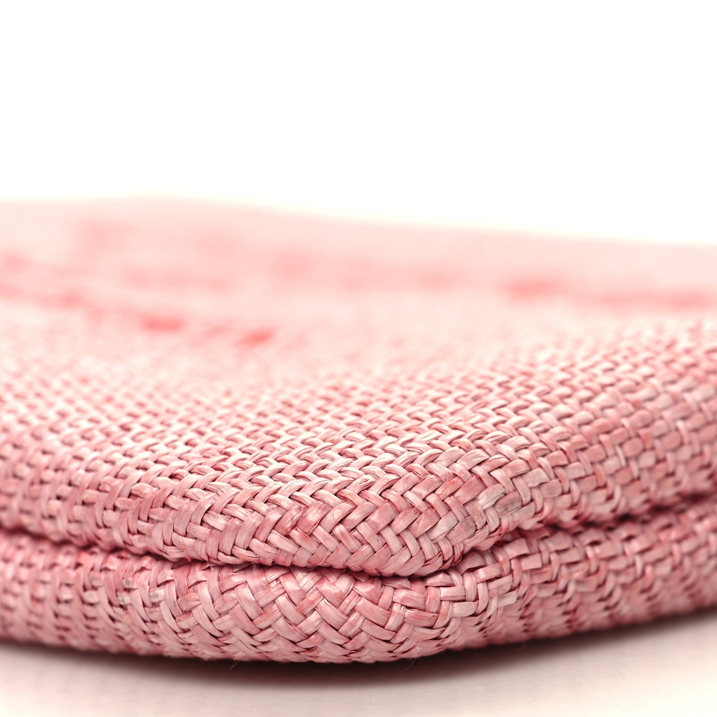 Woven Straw Raffia Small Deauville Pouch Pink