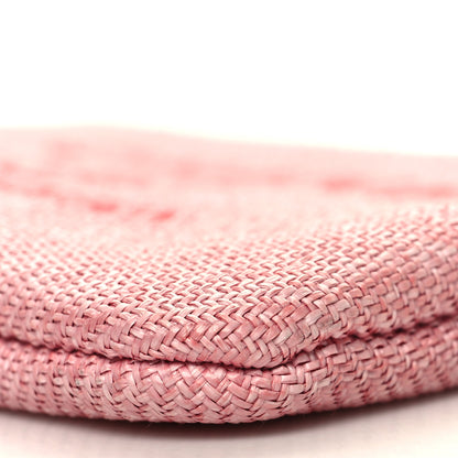 Chanel Woven Straw Raffia Small Deauville Pouch Pink 10 of 10