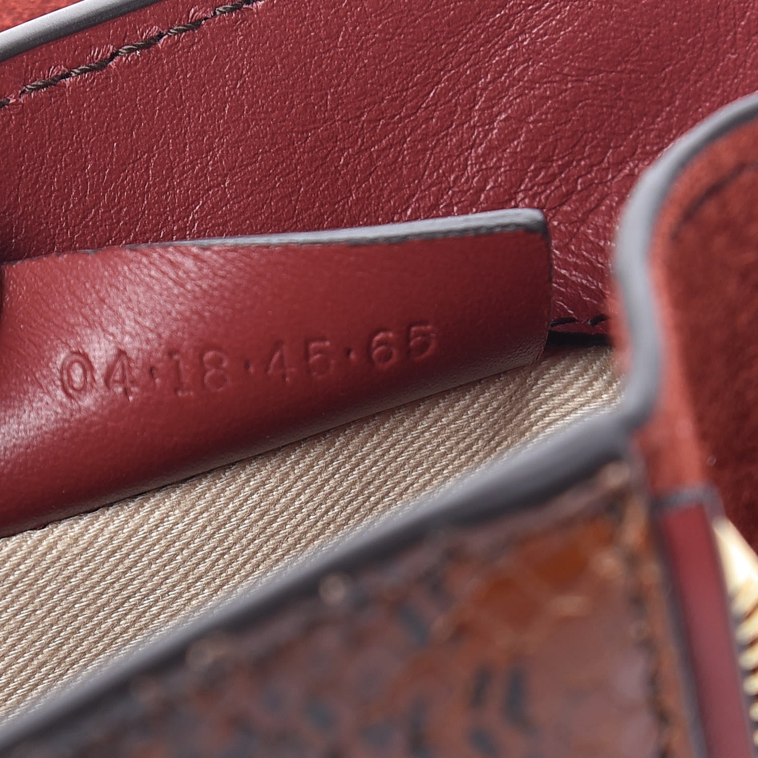 Chloe Calfskin Watersnake Embossed Mini Faye Backpack Sepia Brown 7 of 14
