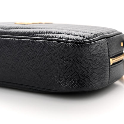 Saint Laurent Grain De Poudre Matelasse Monogram Mini Lou Camera Bag Black 10 of 11