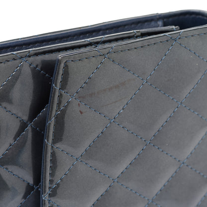 Chanel Patent Quilted Brilliant Wallet On Chain WOC Dark Blue 12 of 14