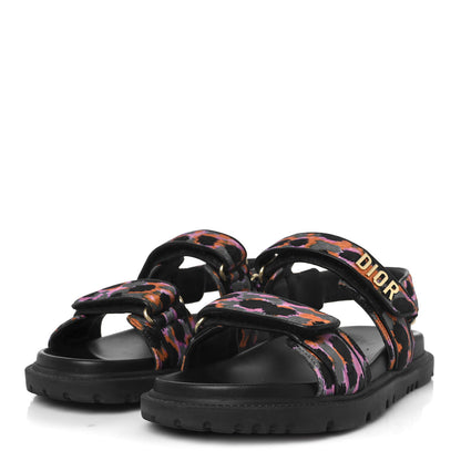 Christian Dior Technical Fabric Mizza Print Dioract Sandals 38 Multicolor 4 of 10