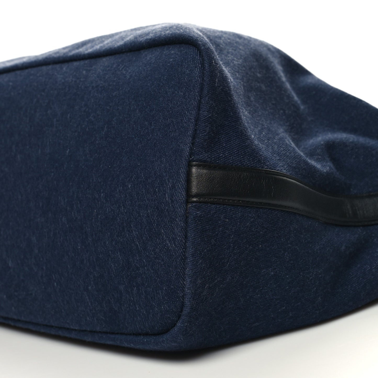 Calfskin Denim Large The Bow Bag Blue Black