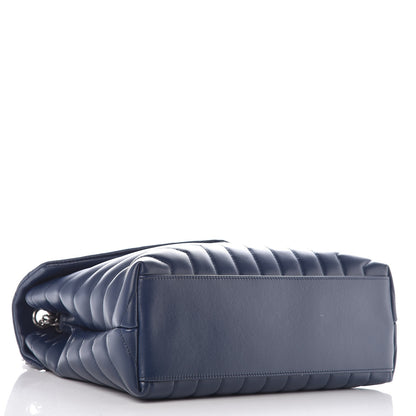 Saint Laurent Calfskin Y Quilted Monogram Medium Loulou Chain Satchel Denim Blue 4 of 11