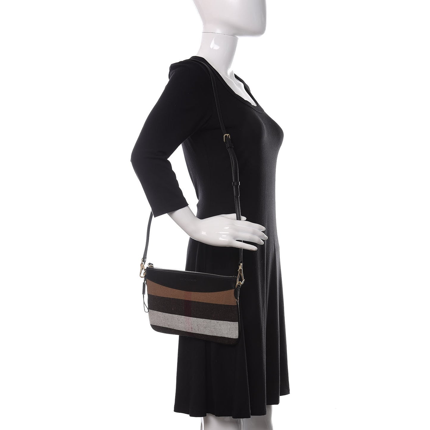 Mega Check Peyton Crossbody Clutch Bag Black