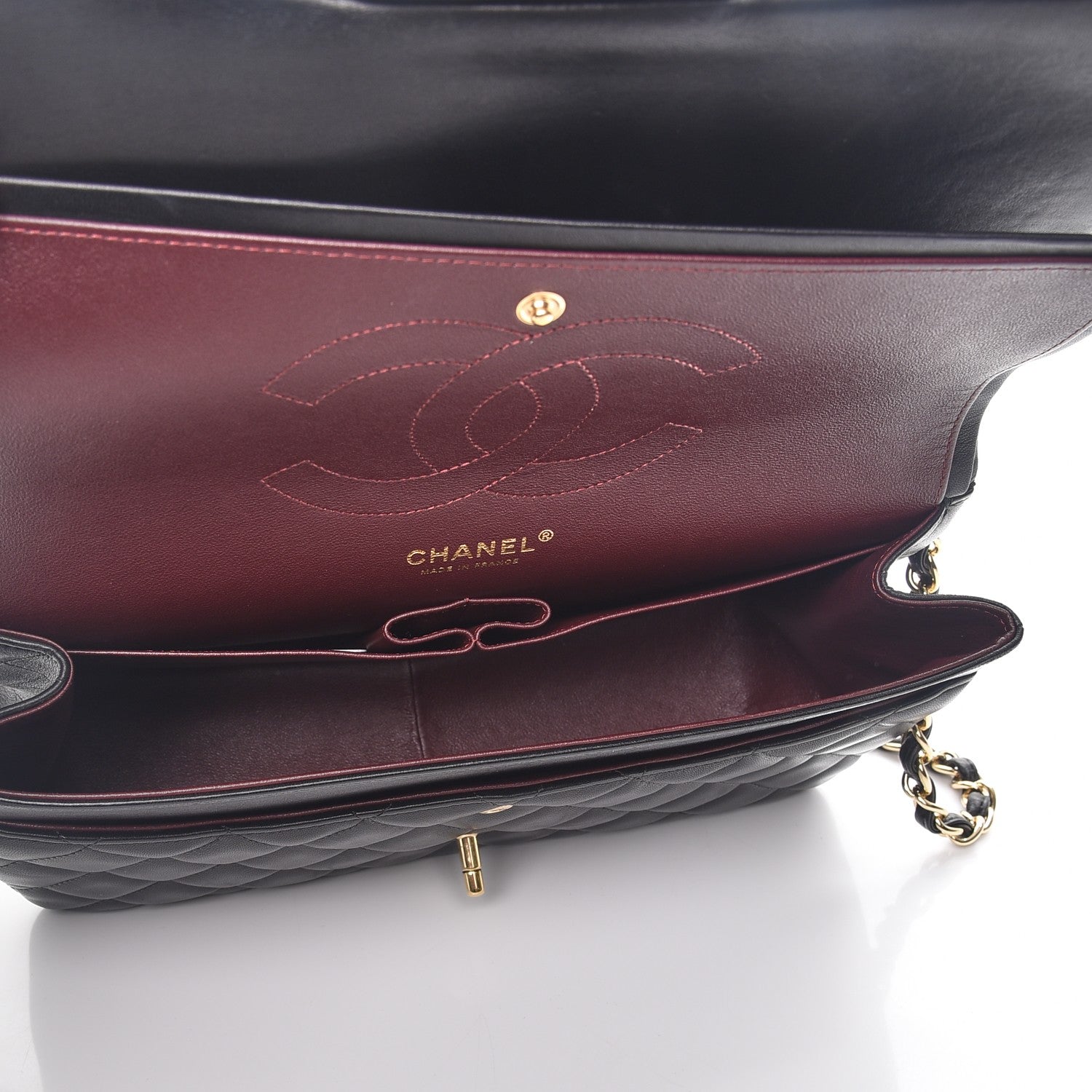 Chanel Lambskin Quilted Jumbo Double Flap Black 6 of 10
