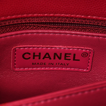 Chanel Caviar Quilted Mini Coco Handle Flap Dark Pink 6 of 9