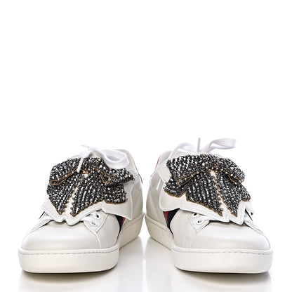 Gucci Calfskin Ayers Web Womens Ace Bow Lace Sneakers 36.5 White 5 of 13