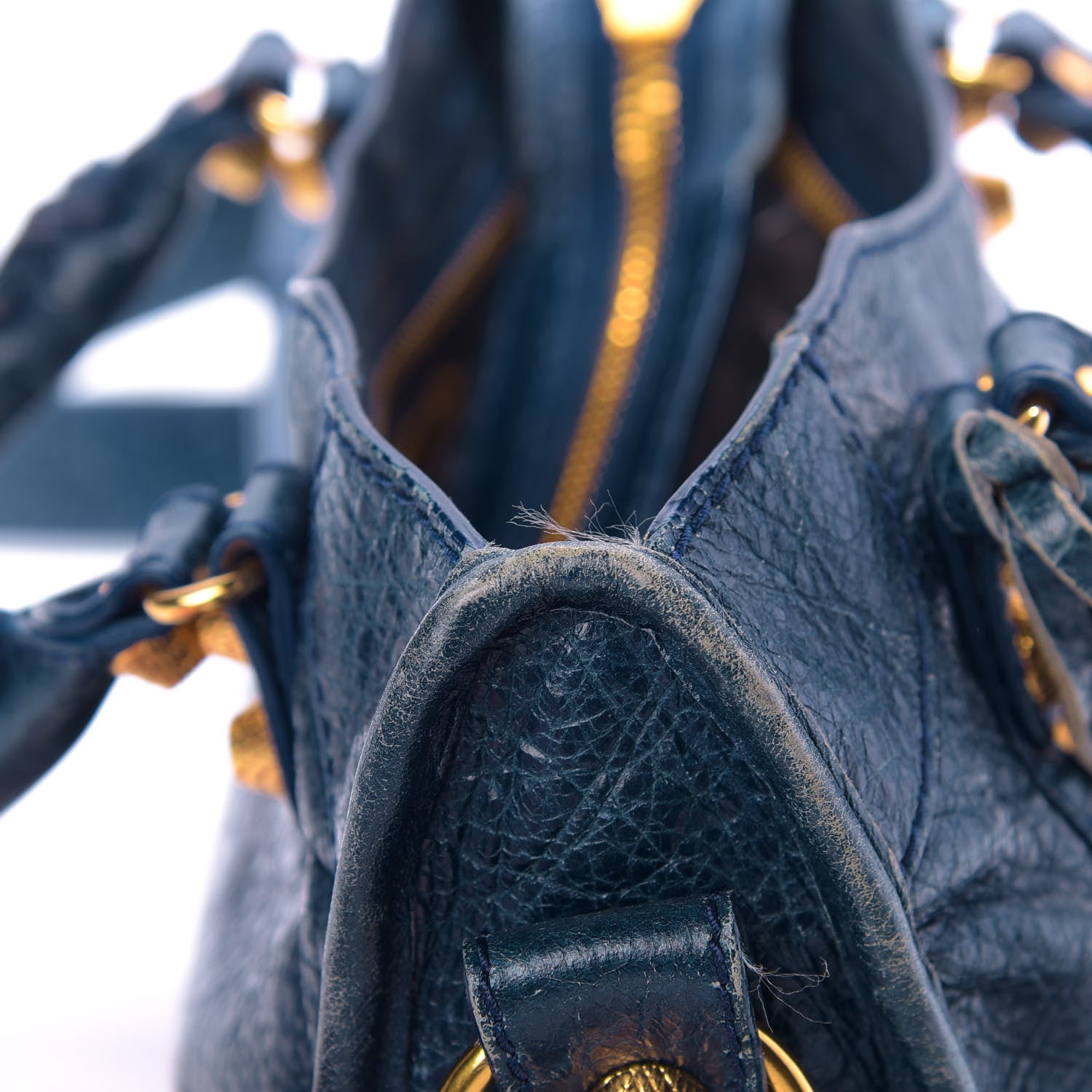 Balenciaga Agneau Giant 12 Gold Hardware Mini City Bleu Mineral 14 of 16