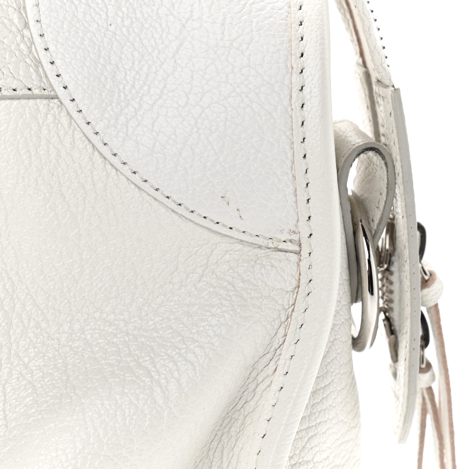 Balenciaga Chevre Silver Metallic Edge Hardware City White 17 of 17