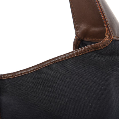 Gucci Canvas Calfskin Jackie O Hobo Navy Brown 13 of 14