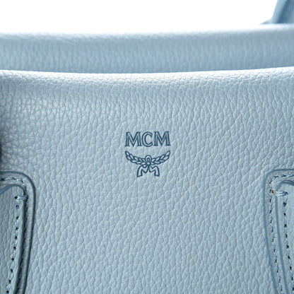 MCM Grained Calfskin Medium Milla Tote Sky Blue 6 of 12