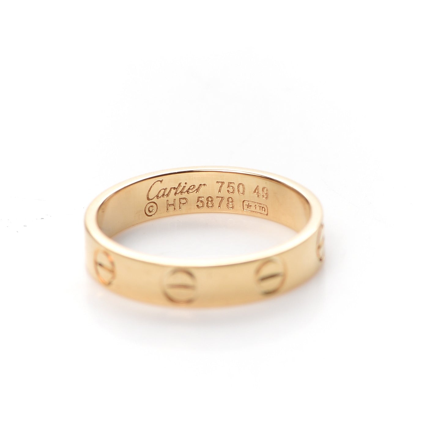 18K Yellow Gold 3.5mm LOVE Wedding Band Ring 49 4.75