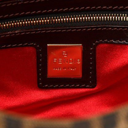 Fendi Zucca Pony Hair Embroidered Baguette Tobacco 6 of 10