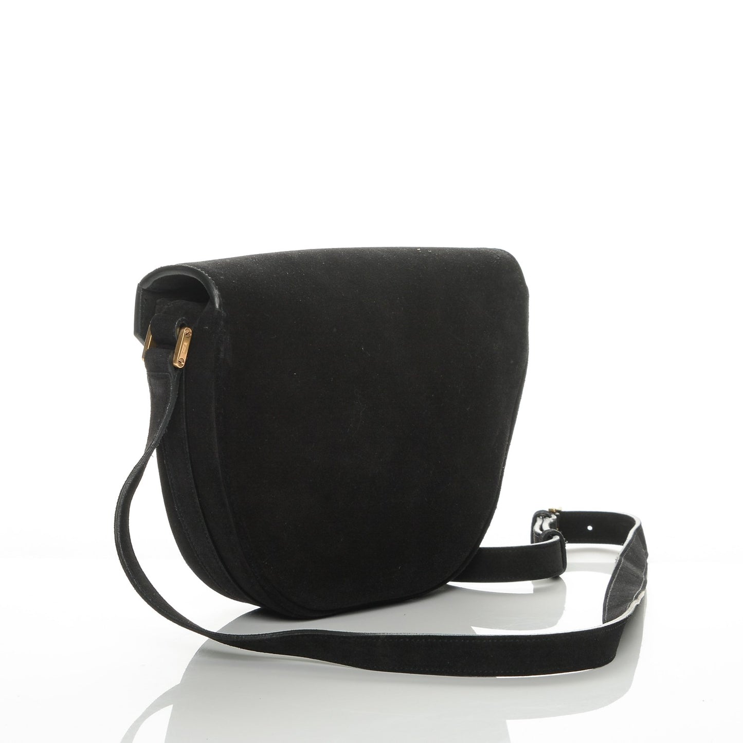 Suede Y Studs Crossbody Bag Black