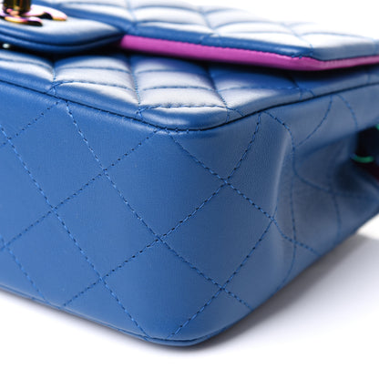 Chanel Lambskin Quilted Mini Rectangular Flap Blue Purple 9 of 10