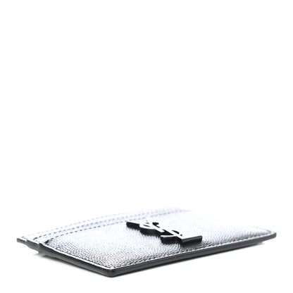 Saint Laurent Grain De Poudre Monogram Credit Card Case Black 3 of 4