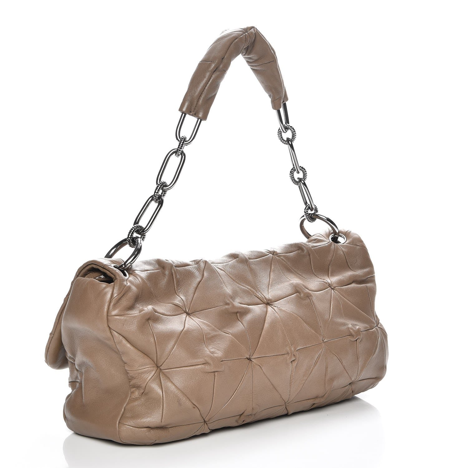 Chanel Lambskin Quilted Jumbo Origami Soft Squares Flap Khaki 3 of 7