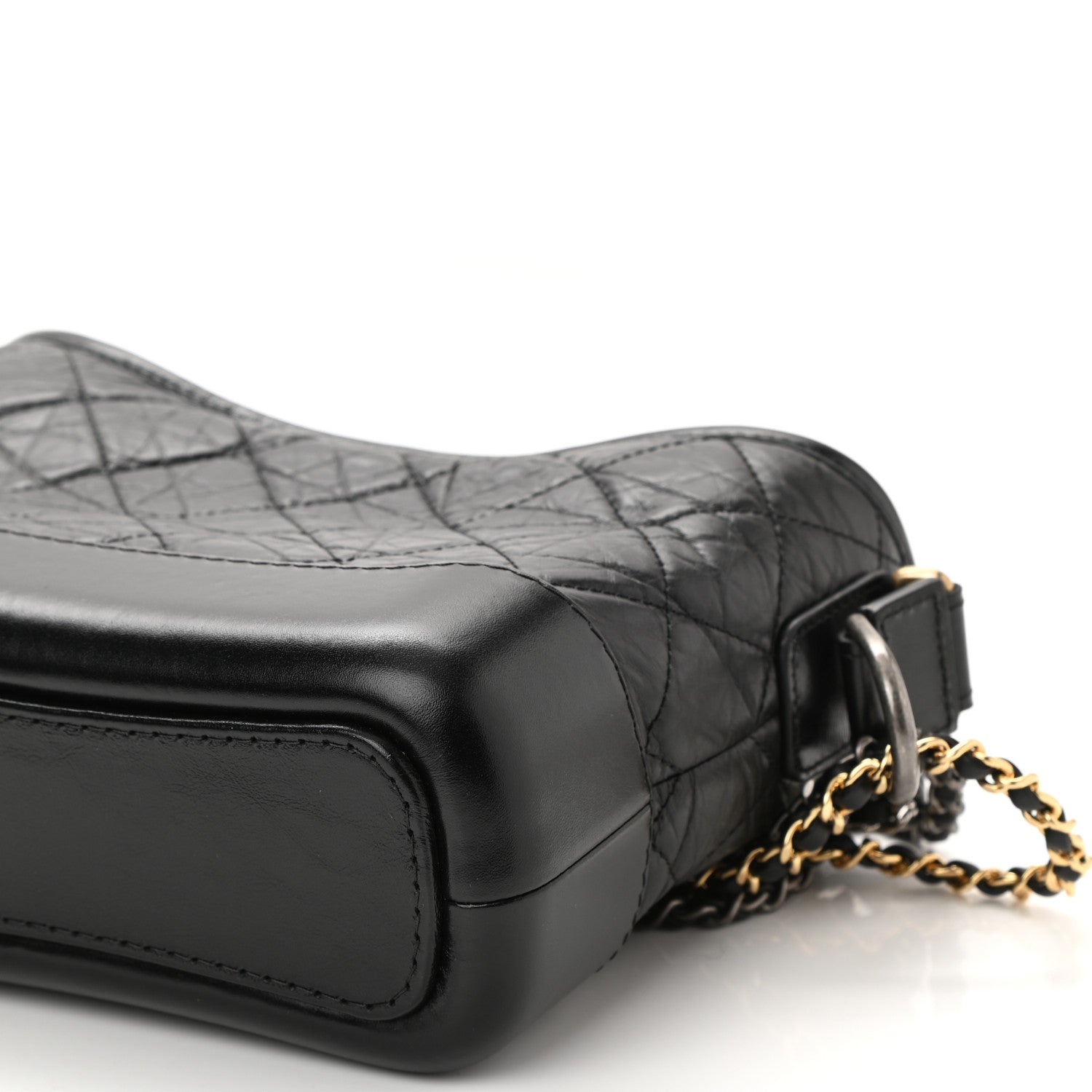 Chanel Aged Calfskin Quilted Small Gabrielle Hobo Black 10 of 11