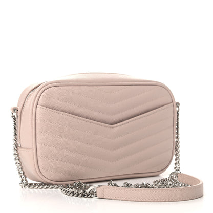 Saint Laurent Grain De Poudre Matelasse Monogram Mini Lou Camera Bag Marble Pink 2 of 6