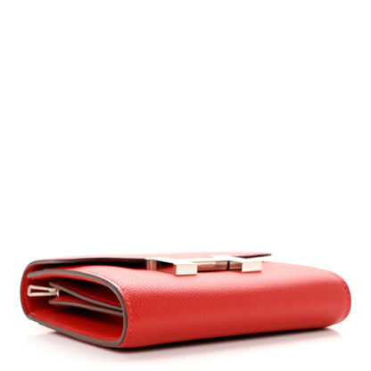 Hermes Epsom Constance Compact Passant Wallet Rouge Casaque 4 of 10